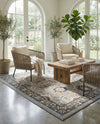 Tabriz Tapestry Collection Area Rug - Sahand (Dark Gray) Square Dark Gray  lifestyle 52