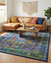 Caribbean Cove Collection Area Rug -  Mustique Rectangle Navy Blue  lifestyle 27