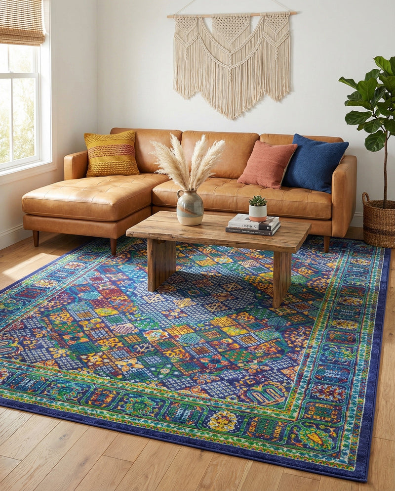Caribbean Cove Collection Area Rug -  Mustique Rectangle Navy Blue  lifestyle 27