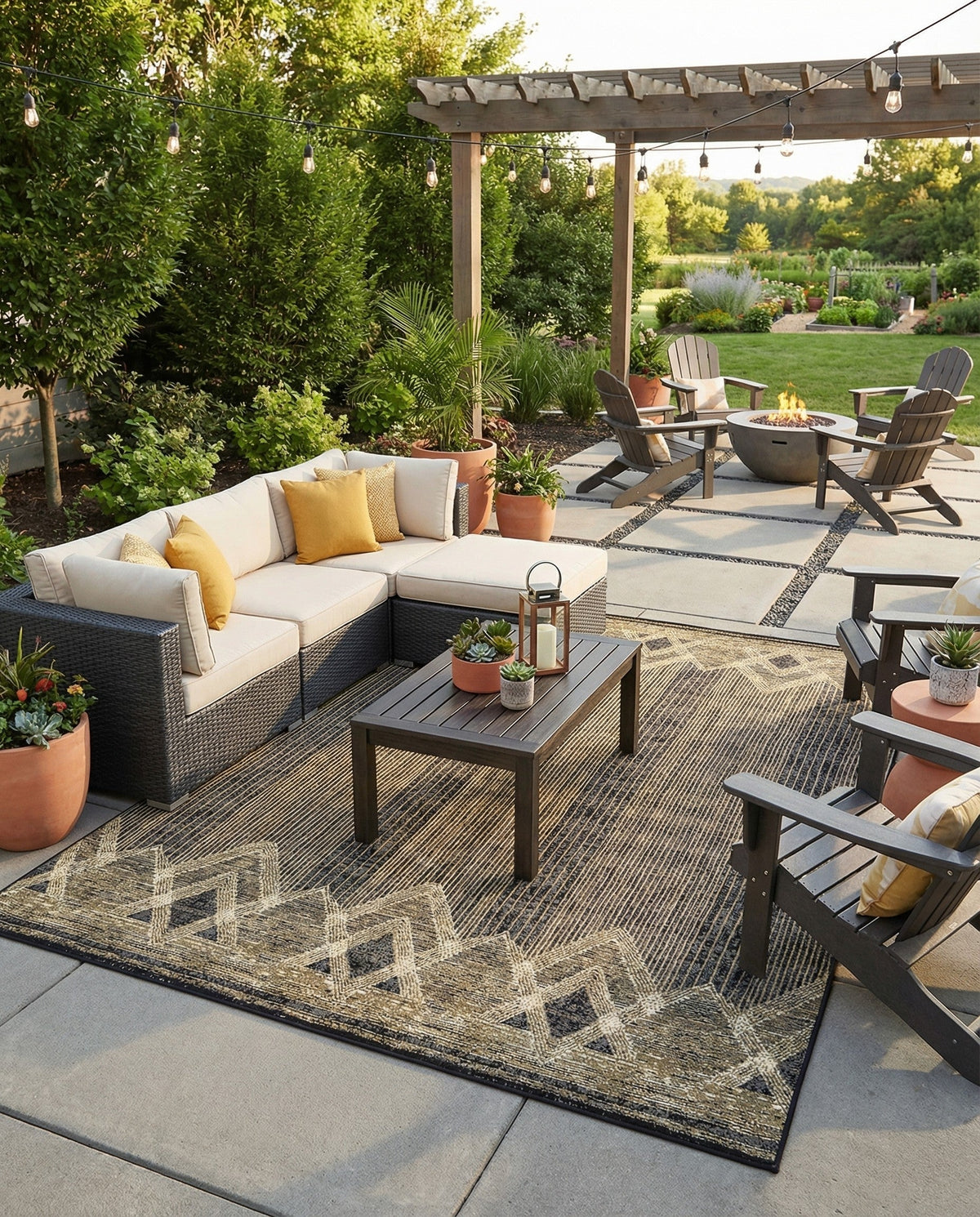 Urban Terrace Collection Area Rug -  Loft Rectangle Charcoal  lifestyle 37
