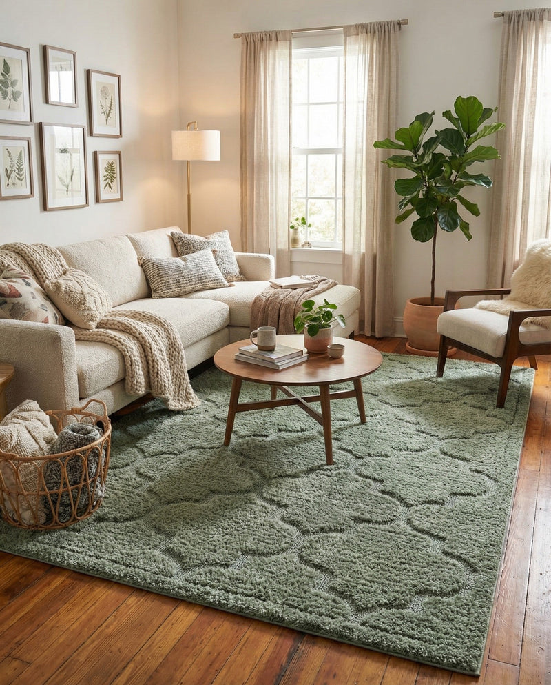 Trellis Haven Collection Area Rug -  Havencrest Rectangle Green  lifestyle 11