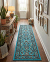 Isfahan Elegance Collection Area Rug - Naghsh-e Jahan (Turquoise) Runner Turquoise  lifestyle 52
