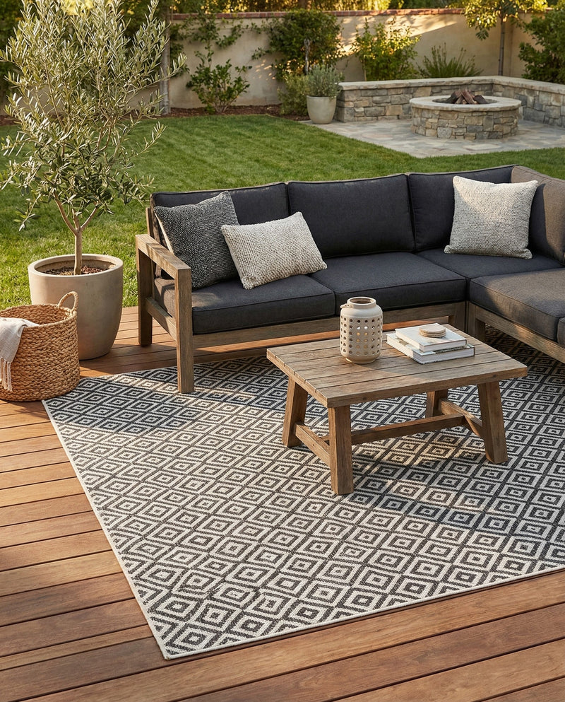 Urban Oasis Rugs Collection Area Rug -  Rooftop (Charcoal Gray) Rectangle Charcoal Gray  lifestyle 32