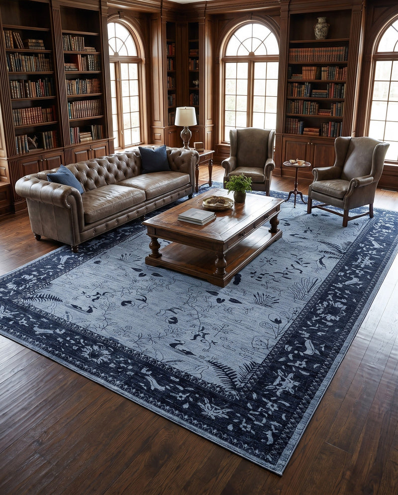 Horizon Collection Area Rug -  Apex (Blue) Rectangle Blue  lifestyle 32