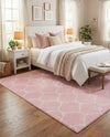 Trellis Mosaic Collection Area Rug -  Pergolatown (Light Pink) Rectangle Light Pink  lifestyle 6