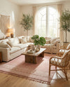 Sustainable Nomad Terrace Collection Area Rug - Reef Rectangle SOFT PINK  lifestyle 18