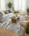 Seaside Blooms Collection Area Rug -  Evergreen (Charcoal Ivory) Rectangle Charcoal Ivory  lifestyle 17