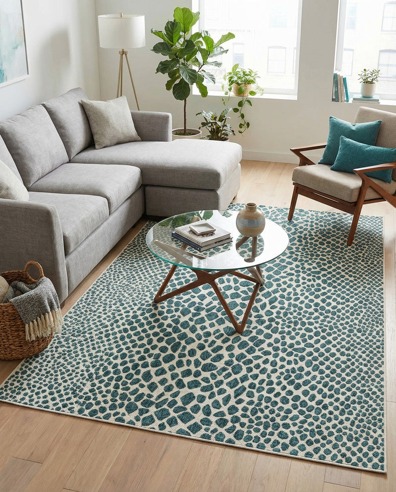 Urban Oasis Rugs Collection Area Rug -  Terrace (Teal) Rectangle Teal  lifestyle 23