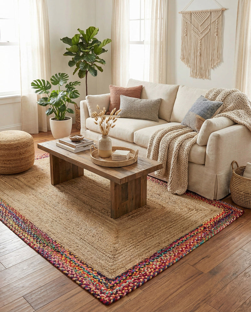 Woven Seaside Jute Collection Area Rug - Seabrook Rectangle Natural  lifestyle 15