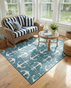 Seaside Haven Rugs Collection Area Rug - Sapphire (Teal) Rectangle Teal  lifestyle 14