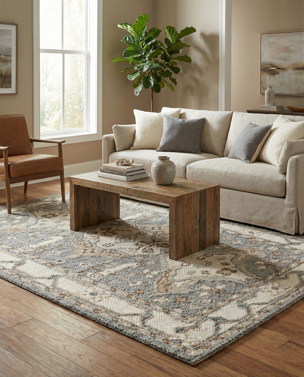 Byzantine Heritage Collection Area Rug - Istanbul Rectangle Antique Gray  lifestyle 15