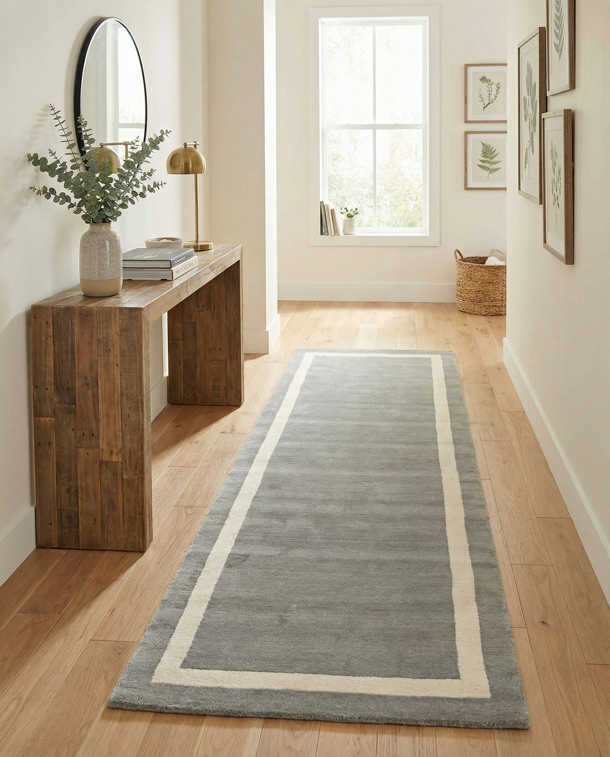 Savannah Borders Wool Collection Area Rug - Chatham Runner Earl Gray  lifestyle 168