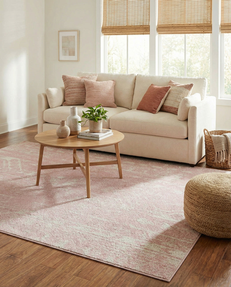 Brighton Stripes Collection Area Rug - Sussex (Pink) Rectangle Pink  lifestyle 19