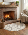 Lattice Gardens Collection Area Rug -  Bloomfield (Beige and Gray) Hearth Beige and Gray  lifestyle 72