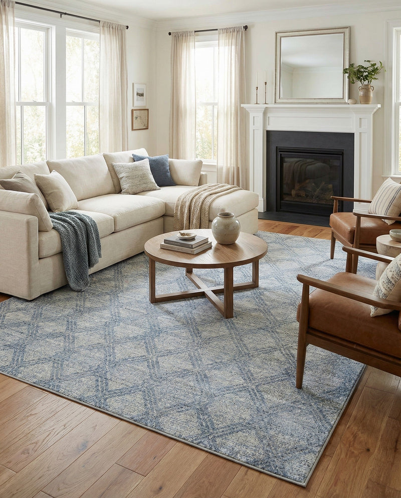 Aegean Elegance Washables Collection Area Rug -  Tinos Rectangle Blue  lifestyle 31