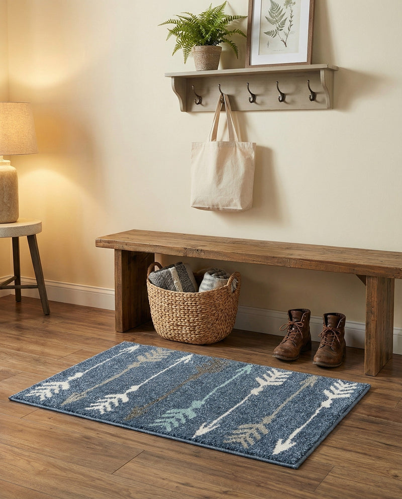 Autumn Meadow Collection Area Rug -  Junipervale Rectangle Navy Blue  lifestyle 36
