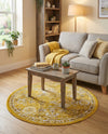 Brighton Terrace Collection Area Rug -  Rottingdean (Yellow) Round Yellow  lifestyle 47