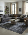 Sahara Essence Collection Area Rug - Oasis (Black) Rectangle Black  lifestyle 17