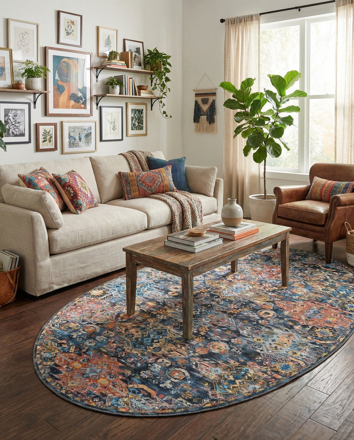 Heritage Elegance Collection Area Rug -  Potala Oval Multi  lifestyle 83