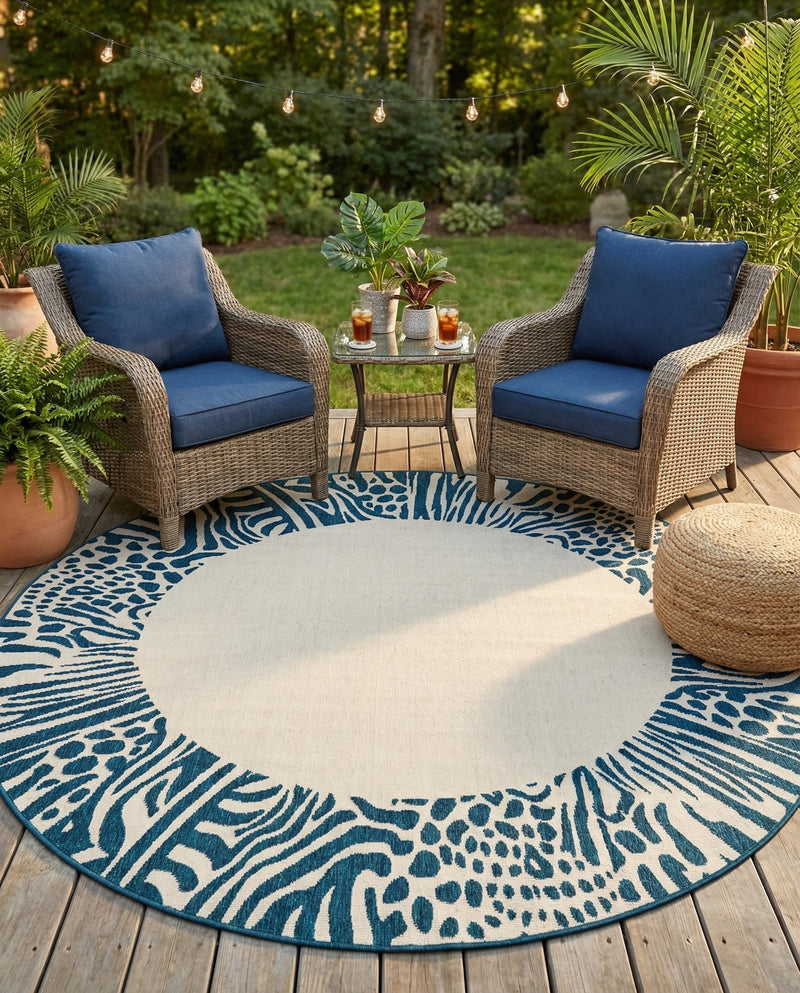 Savannah Escape Collection Area Rug - Serengeti Round Ivory  lifestyle 78