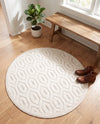 Garden Lattice Charm Collection Area Rug - Arbor (Ivory) Round Ivory  lifestyle 59