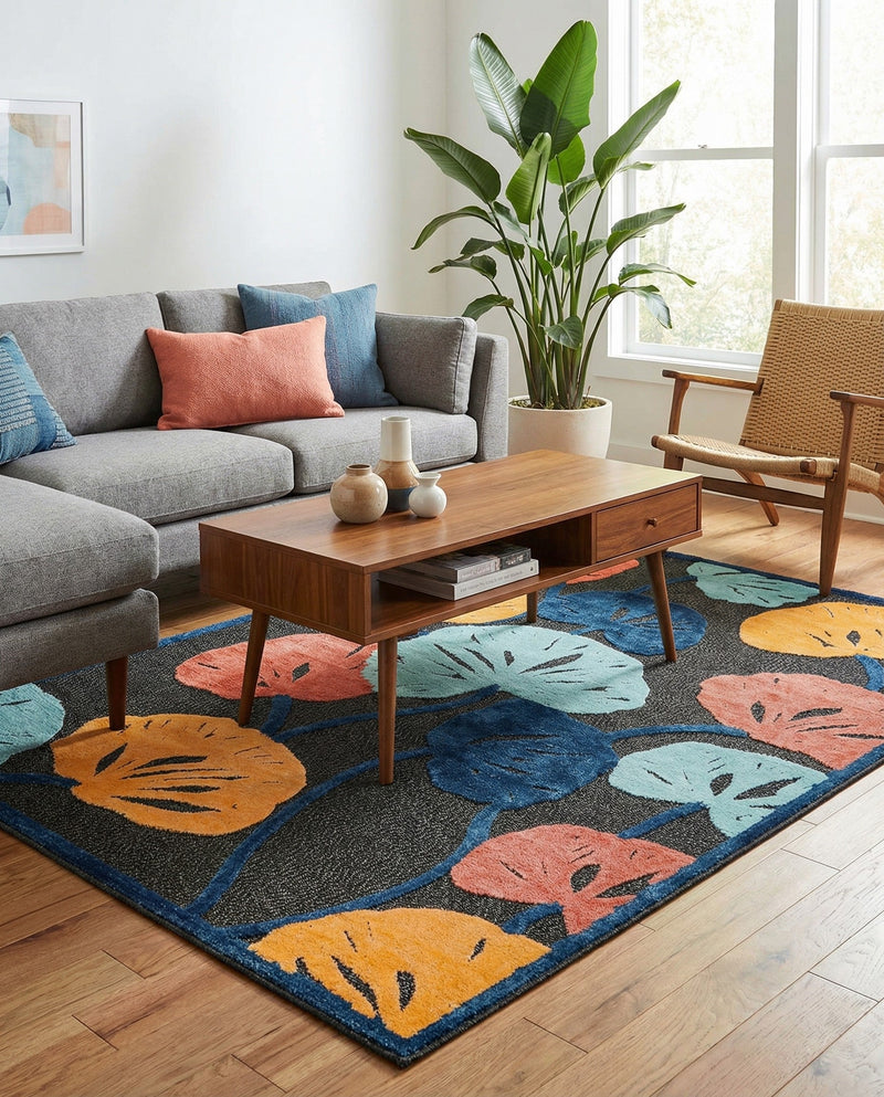 Caribbean Terrace Collection Area Rug -  Grenada Rectangle Charcoal  lifestyle 15