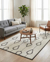 Monochrome Collection Area Rug -  Marble Rectangle Ivory White  lifestyle 31