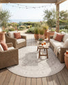 Tribal Terrace Treasures Collection Area Rug -  Incan Isle (Light Gray) Round Light Gray  lifestyle 51