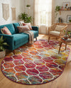 Trellis Mosaic Collection Area Rug -  Pergolatown (Multi) Oval Multi  lifestyle 73