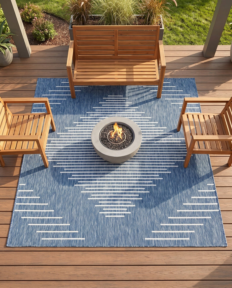 Urban Terrace Collection Area Rug -  Chelsea (Blue) Square Blue  lifestyle 77