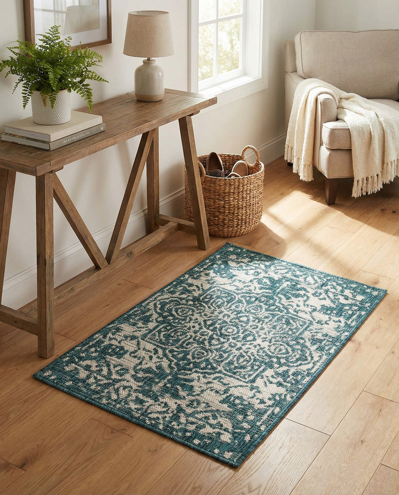 Urban Oasis Rugs Collection Area Rug -  Penthouse (Teal) Rectangle Teal  lifestyle 38