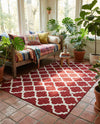 Lattice Gardens Collection Area Rug -  Bloomfield (Dark Terracotta) Rectangle Dark Terracotta  lifestyle 12