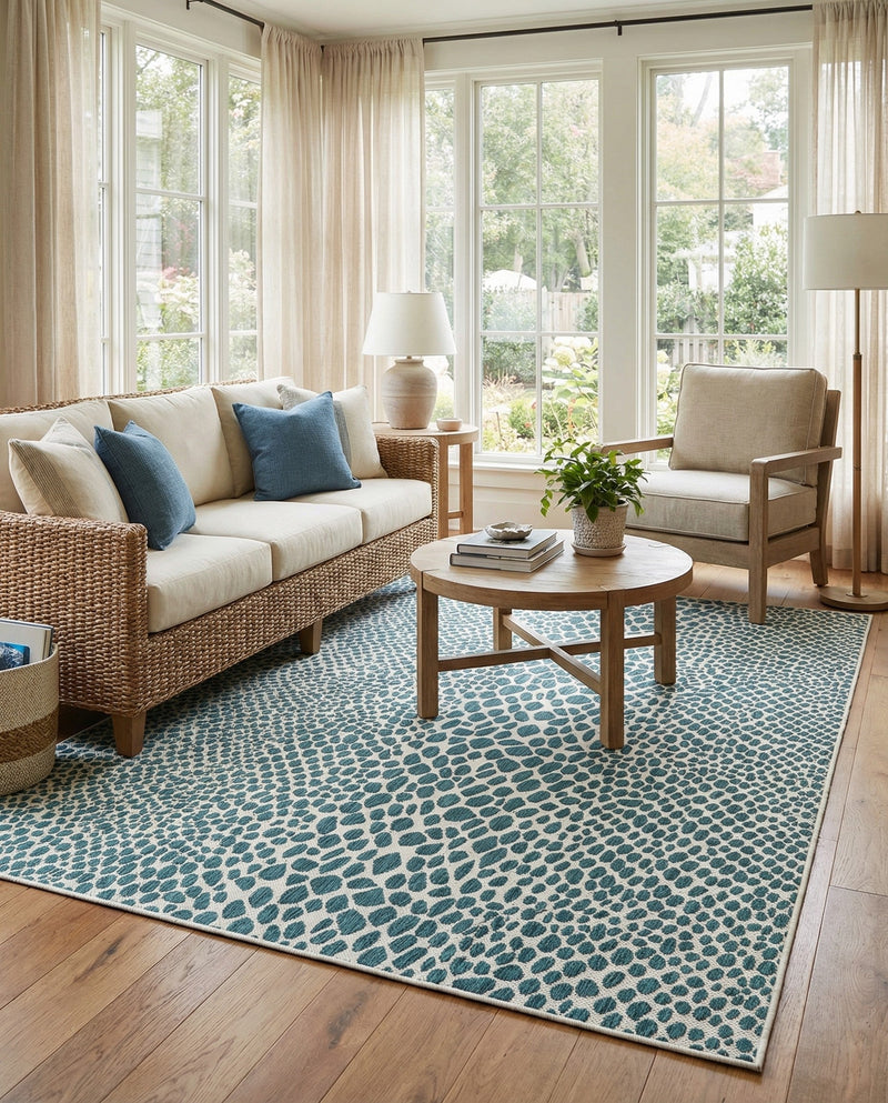 Urban Oasis Rugs Collection Area Rug -  Terrace (Teal) Rectangle Teal  lifestyle 12