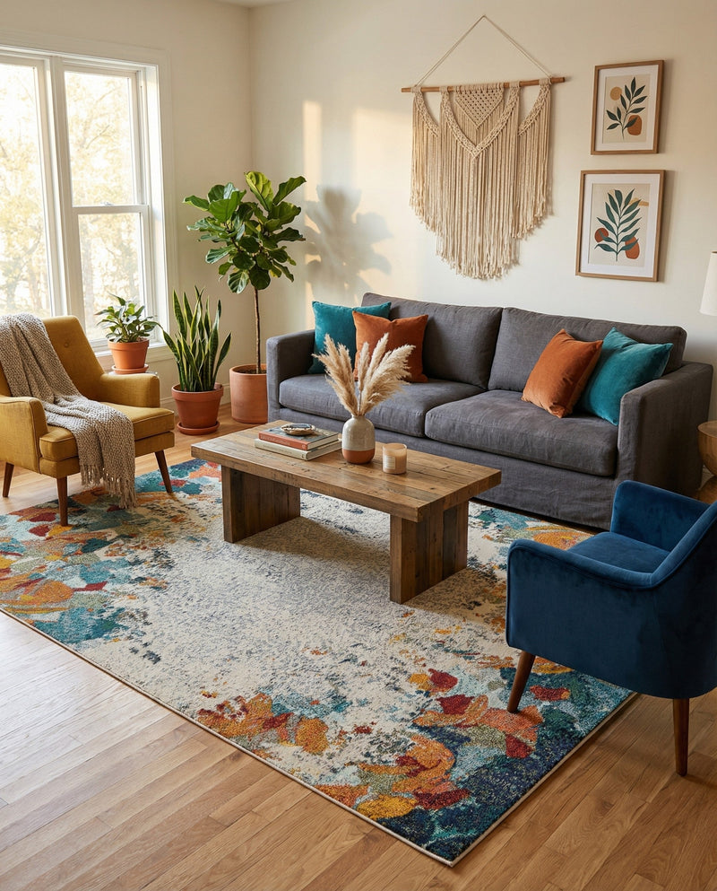 Chromatic Oasis Collection Area Rug -  Twilight Rectangle Multi  lifestyle 15