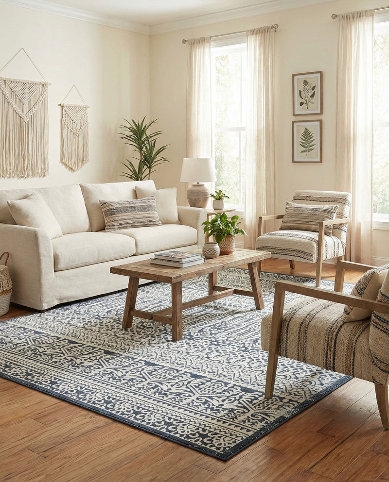 Metro Heights Collection Area Rug -  Chelsea Rectangle Blue  lifestyle 14