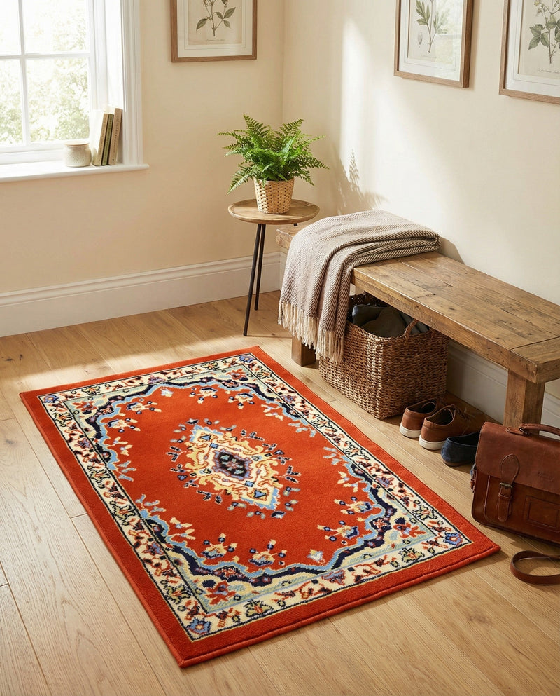 Tabriz Tapestry Collection Area Rug - Azerbaijan (Terracotta) Rectangle Terracotta  lifestyle 16