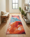 Urban Terrace Collection Area Rug -  Patio Runner Gray and Pink  lifestyle 71