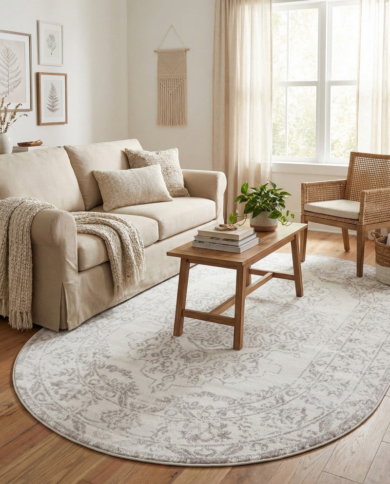 Cambridge Classics Collection Area Rug -  Magdalene (Ivory) Oval Ivory  lifestyle 64