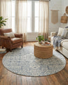 Coastal Haven Collection Area Rug -  Shoreline Round Gray  lifestyle 28