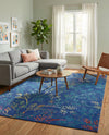Meadow Breeze Collection Area Rug -  Sunbeam Rectangle Blue  lifestyle 48