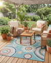 Seaside Blooms Collection Area Rug -  Eden Rectangle Light Blue  lifestyle 43