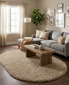 Plush Oasis Collection Area Rug - Serenity (Taupe) Oval Taupe  lifestyle 60