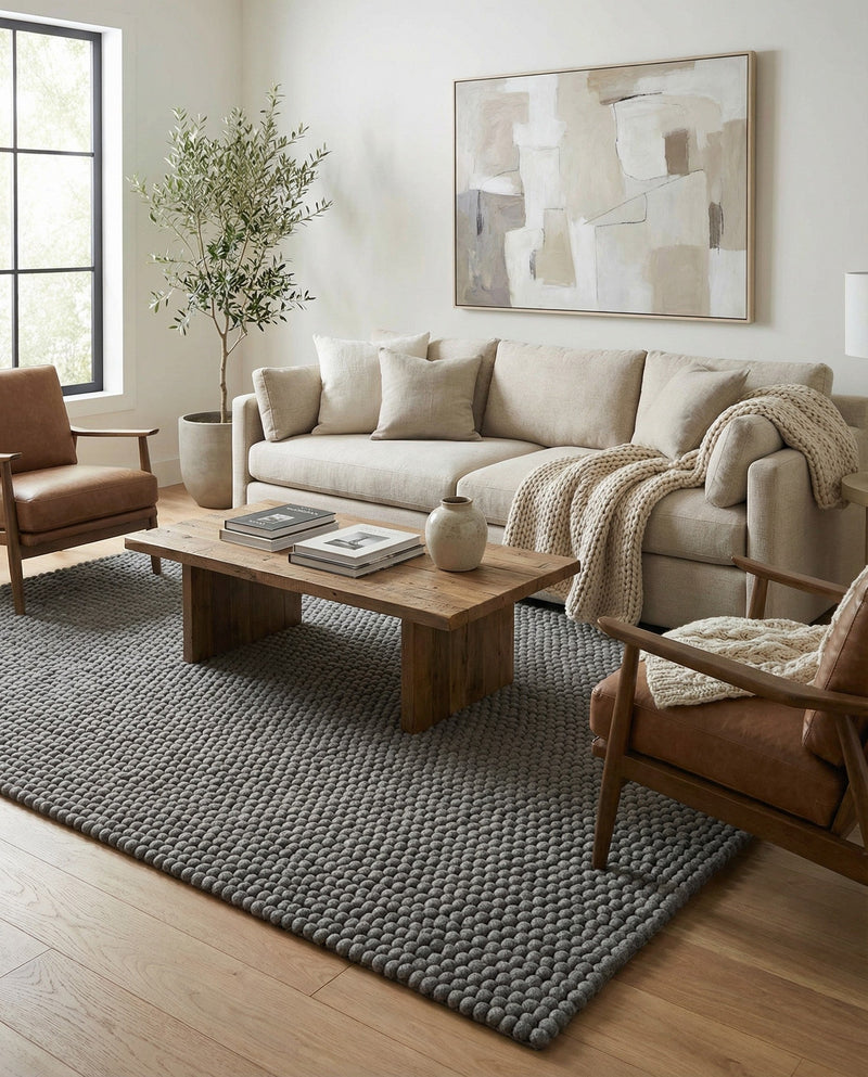 Woolen Sphere Collection Area Rug - Orbsburg (Gray) Rectangle Gray  lifestyle 4