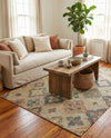 Benares Handwoven Jute Collection Area Rug - Ganges Rectangle Blue and Green  lifestyle 24