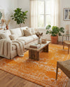 Dover Terrace Collection Area Rug -  Lagoon (Orange) Rectangle Orange  lifestyle 24