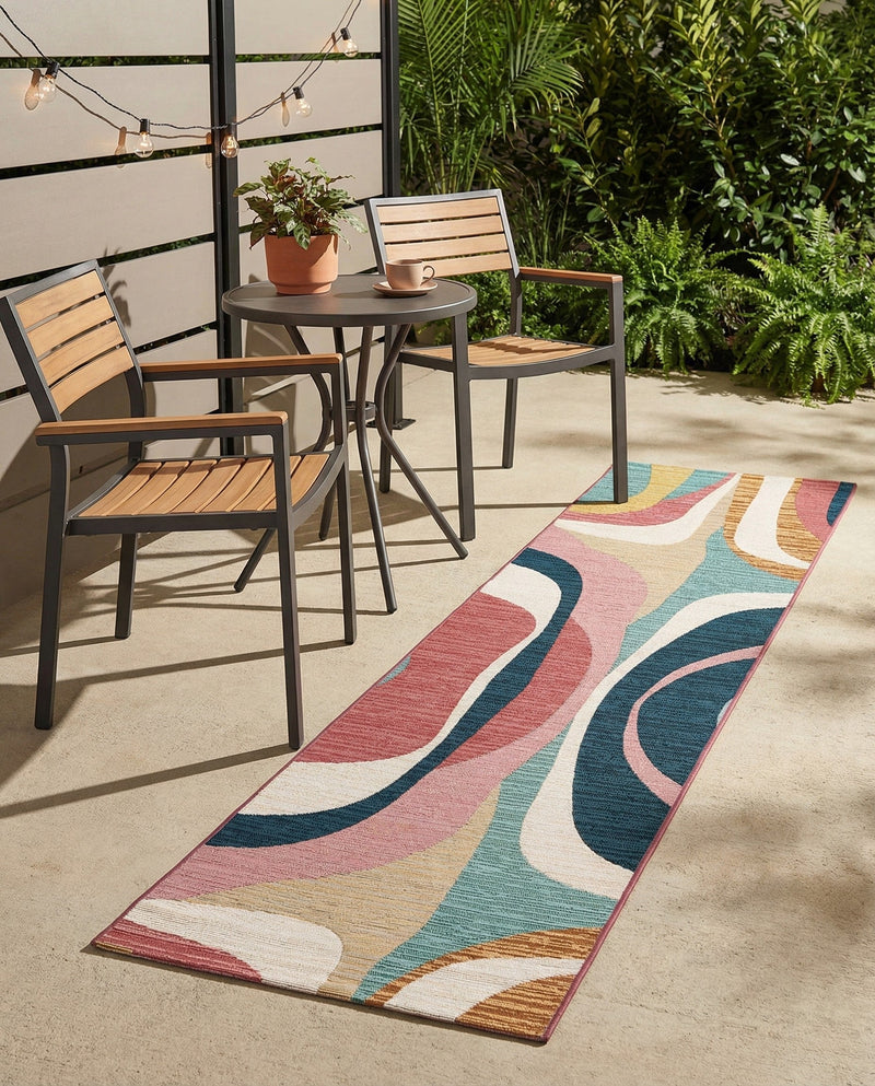 Urban Terrace Collection Area Rug - Venice Runner Multi  lifestyle 69