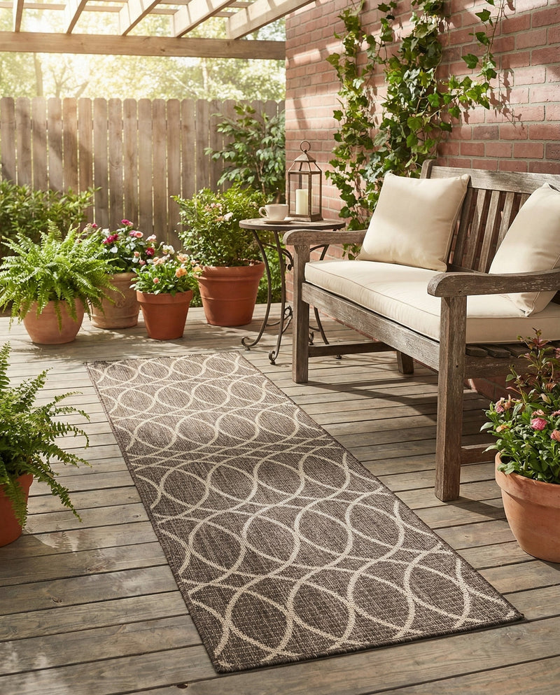 Savannah Pergola Collection Area Rug -  Pavilion (Charcoal) Runner Charcoal  lifestyle 43