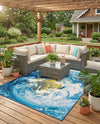 Urban Terrace Collection Area Rug -  Pergola Rectangle Blue  lifestyle 20