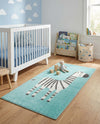 Wonder Tykes Collection Area Rug -  Vibrant Runner Teal  lifestyle 34