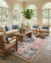 Savannah Elegance Collection Area Rug -  Azalea Rectangle Pink  lifestyle 33